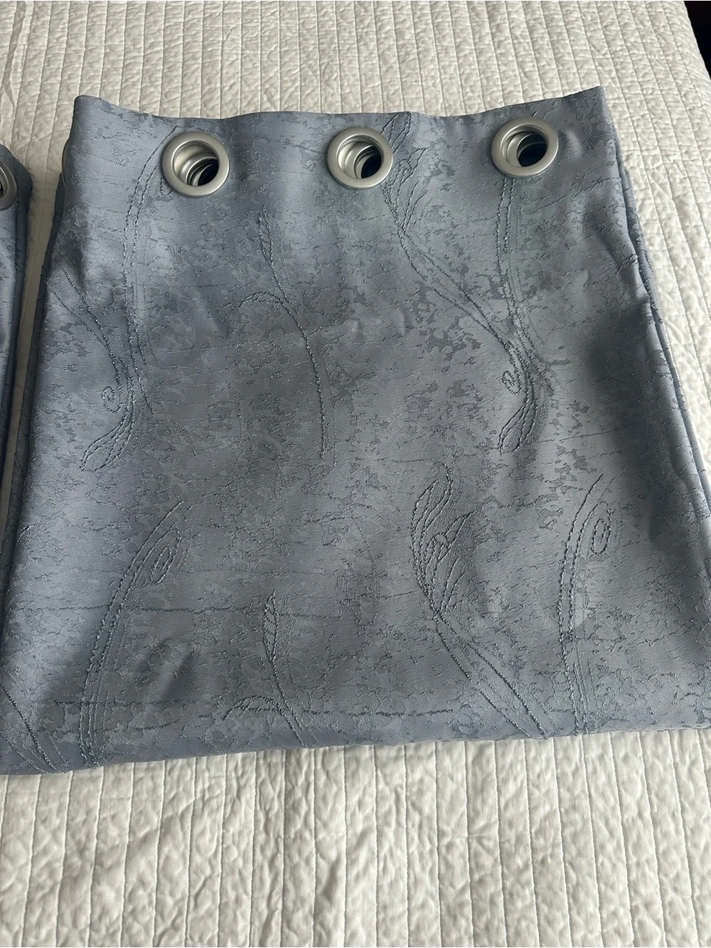 Custom Made Silver Gray Grommet Top Curtain Panel Pair (W54x L94 each)